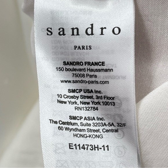 Sandro Paris Mirtylles White Floral Lace Viscose Satin Blouse Size Small - Picture 14 of 16